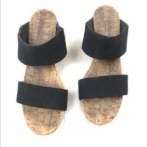 Lucky Brand Magnolia Wedge Sandal Black Size 10